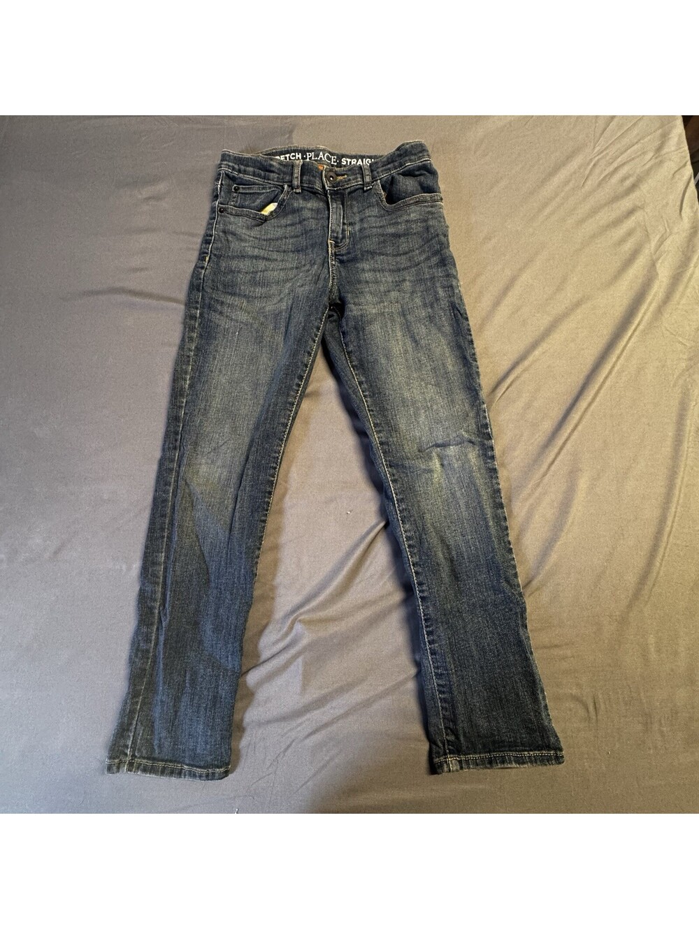 The Children's Place Boys Stretch Straight Leg Denim Jeans Dark Wash Size 10